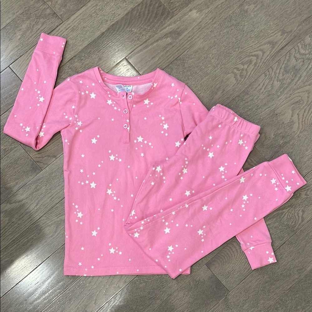 Splendid Cozy Pink Starry Pajamas - Girls Size 8! - Picture 2 of 10